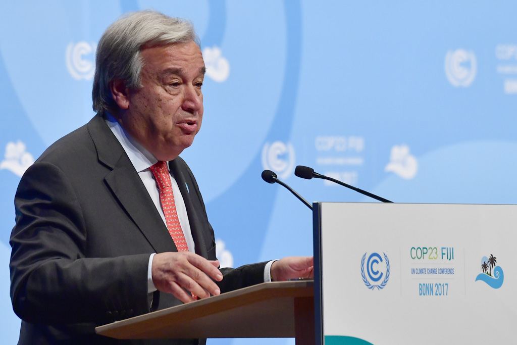 UN-Generalsekretär Antonio Guterres bei der Weltklimakonferenz in Bonn