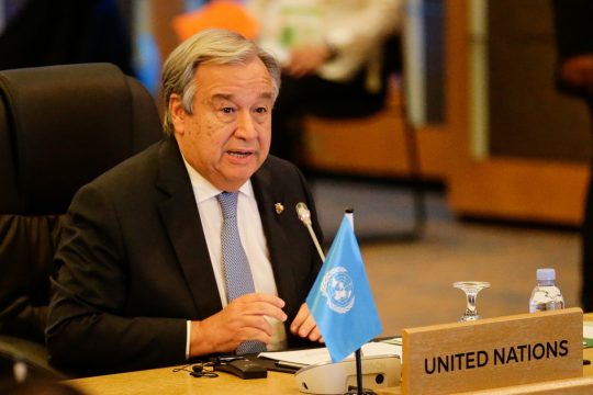 UN-Generalsekretär Antonio Guterres beim Asean-Gipfel in Manila (13.11., Bild: Linus Escandor II/AFP)
