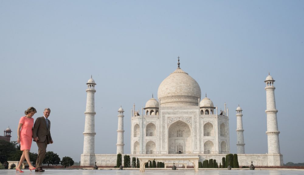 König Philippe und Königin Mathilde während des Besuchs des Taj Mahal (Bild: Benoit Doppagne/BELGA)