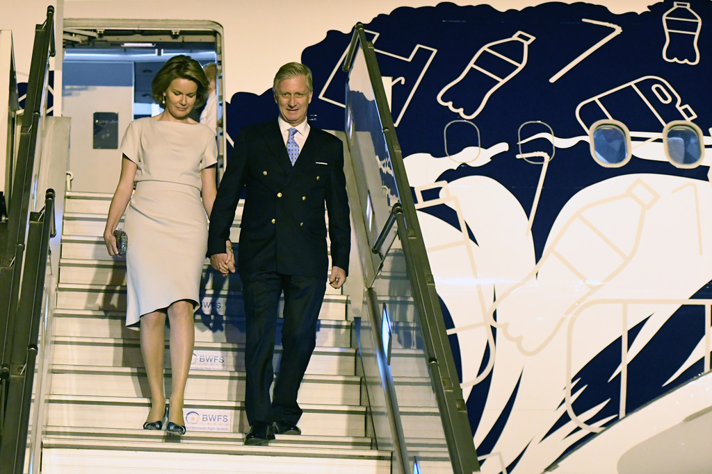 König Philippe und Königin Mathilde beginnen sind zum Staatsbesuch in Indien angekommen