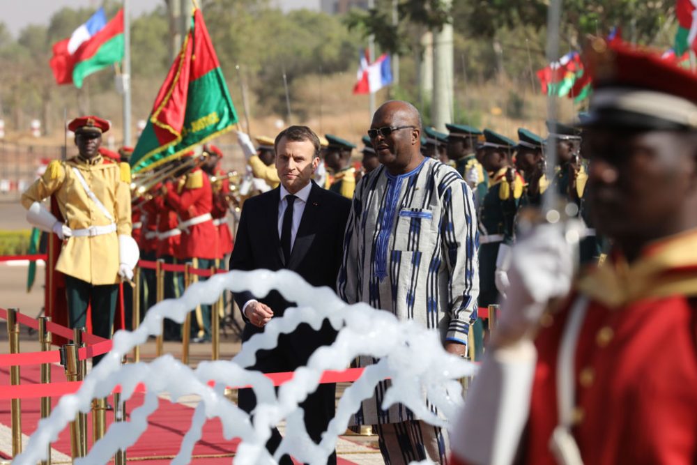 Der franzöische Präsident Emmanuel Macron in Burkina Faso