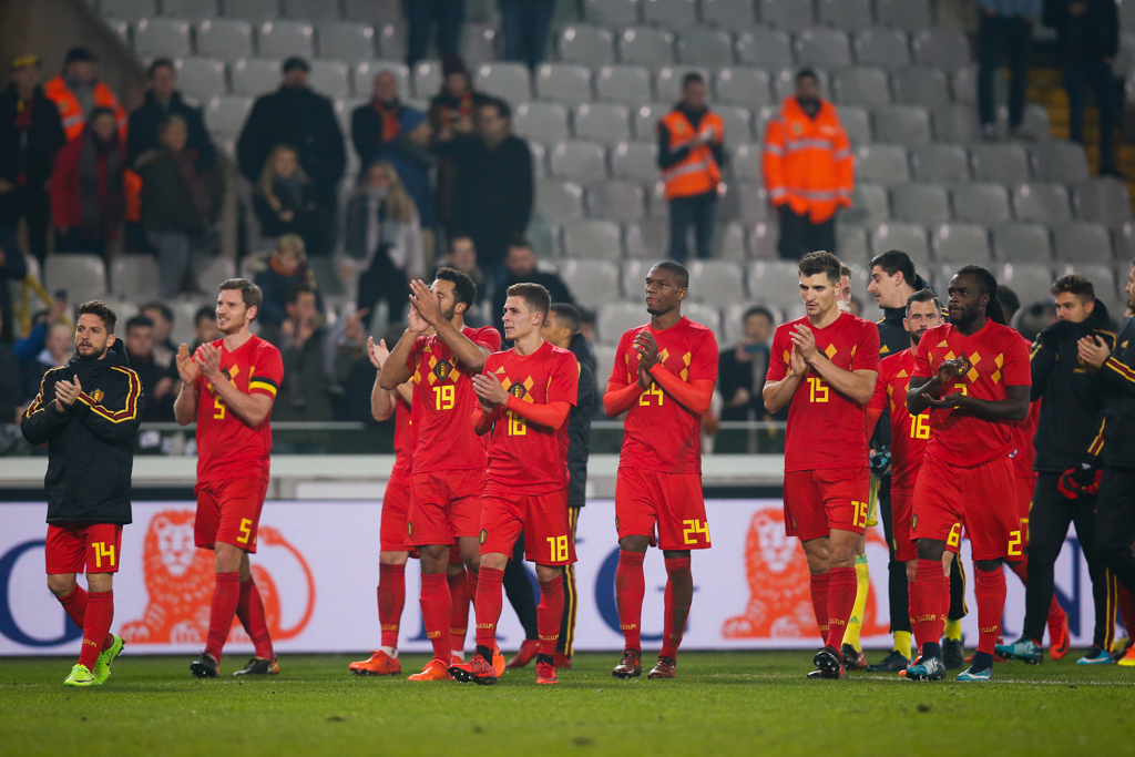 Die Roten Teufel nach dem 1:0 gegen Japan (Foto: Bruno Fahy/Belga)