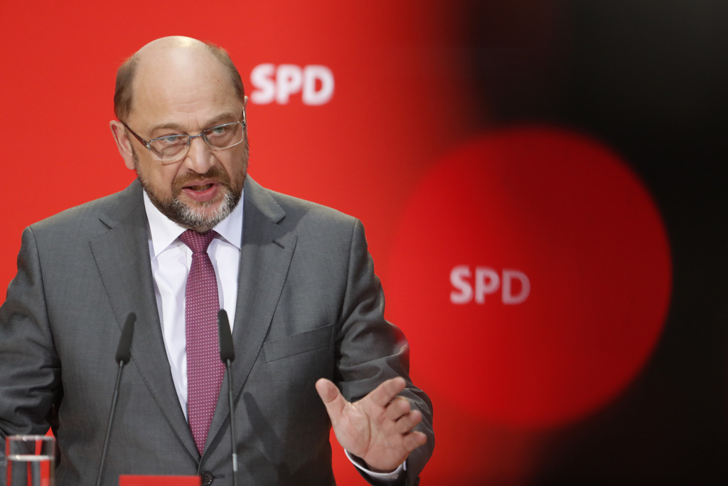 Martin Schulz bei der Pressekonferenz am Montag (Bild: Odd Andersen/AFP)