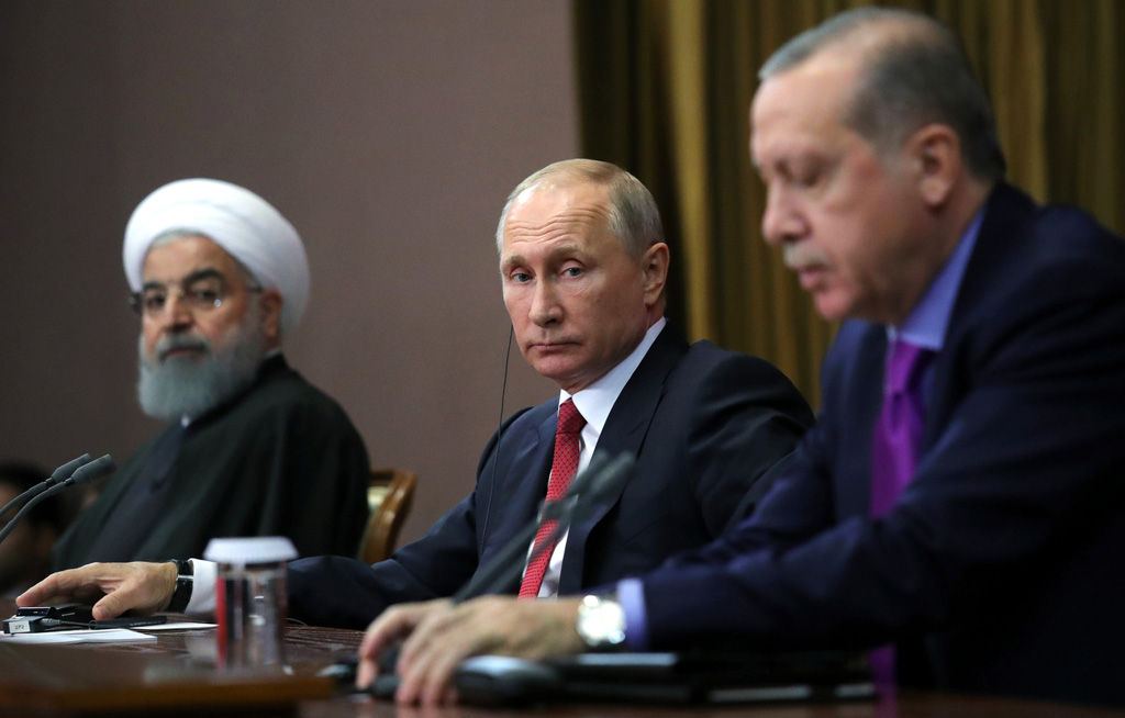 Hassan Ruhani, Wladimir Putin und Recep Tayyip Erdogan