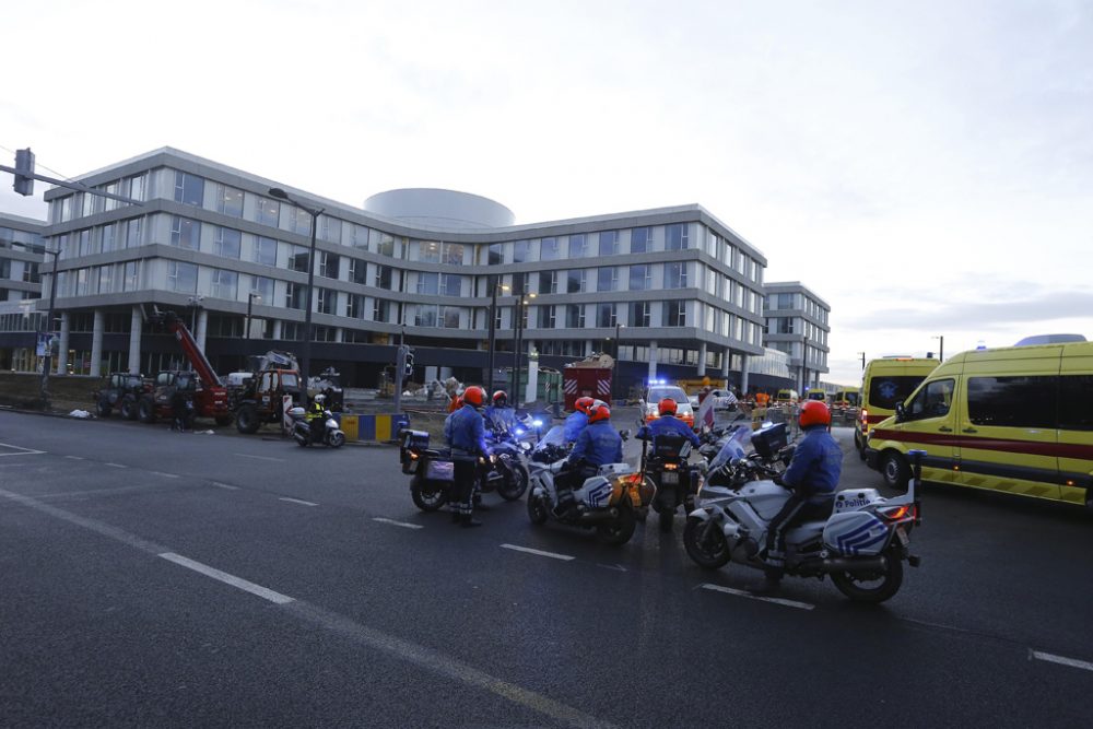 Umzug der Brüsseler Krankenhäuser Edith Cavell und Parc/ Park Leopold am 9.12.2017 (Bild: Nicolas Maeterlinck/BELGA)