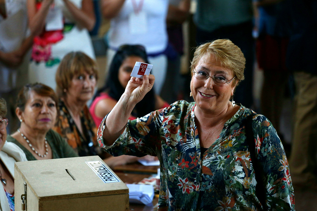 Michelle Bachelet bei der Wahl