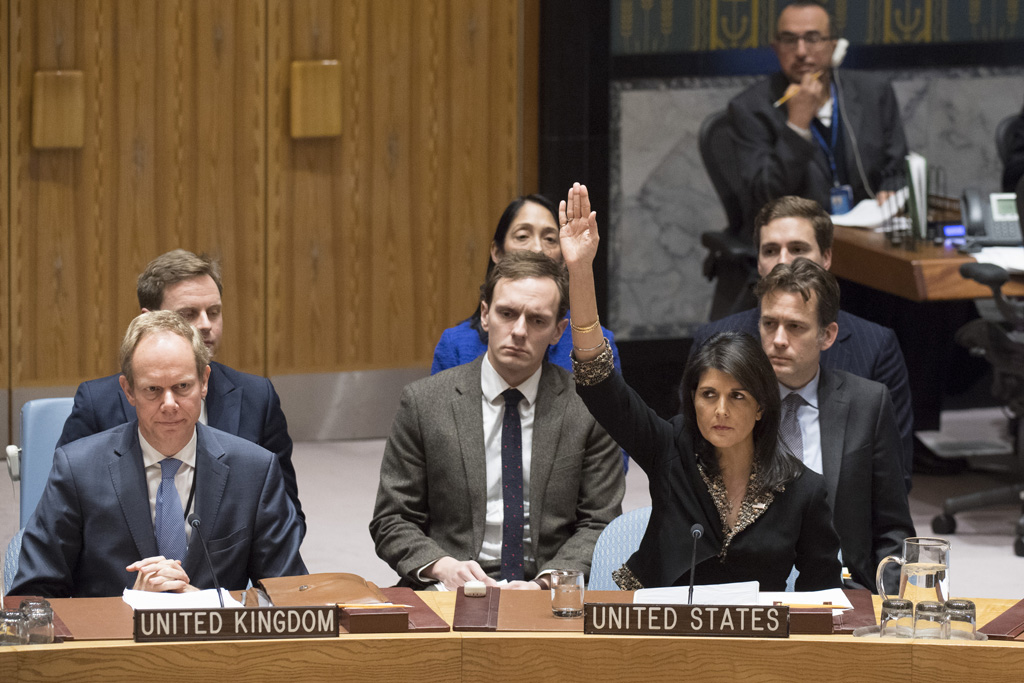 US-Botschafterin Nikki Haley legt Veto gegen Jerusalem-Resolution ein