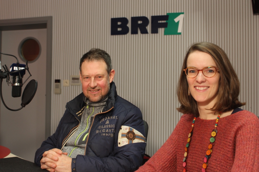 Philippe Reul und Maria Dahmen am 7.12.2017 im BRF1-Studio in Eupen (Bild: Renate Ducomble/BRF)