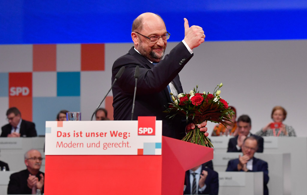 Martin Schulz als Parteichef wiedergewählt