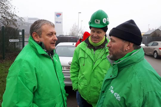Streik bei Wust in der Industriezone Les Plenesses