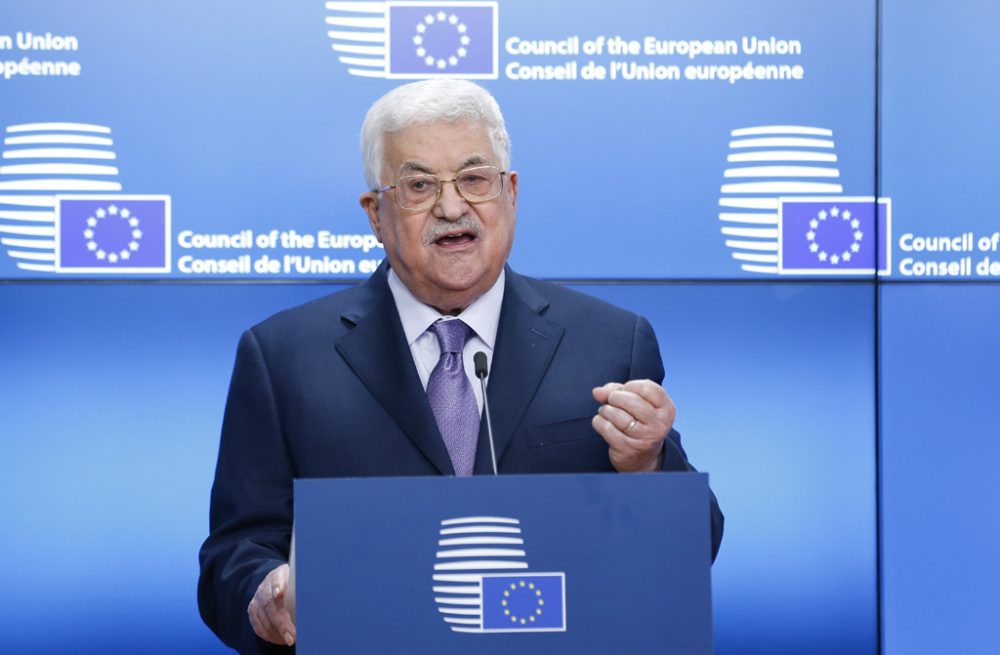 Palästinenserpräsident Mahmud Abbas am 22.1.2018 in Brüssel (Bild: Xinhua/Ye Pingfan/BELGAWORLD)