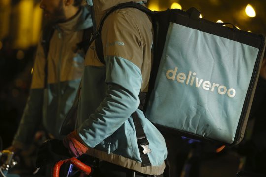 Demonstration von Deliveroo-Fahrradkurieren in Brüssel
