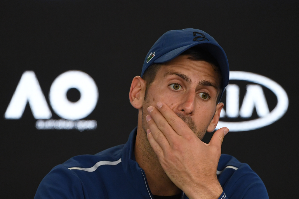 Novak Djokovic nach dem Aus bei den Australian Open am 22.1.2018 (Bild: William West/AFP)