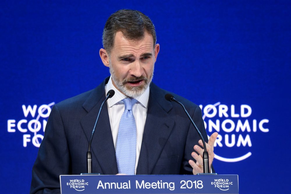 König Felipe beim Weltwirtschaftsforum in Davos (Bild: Fabrice Coffrini/AFP)