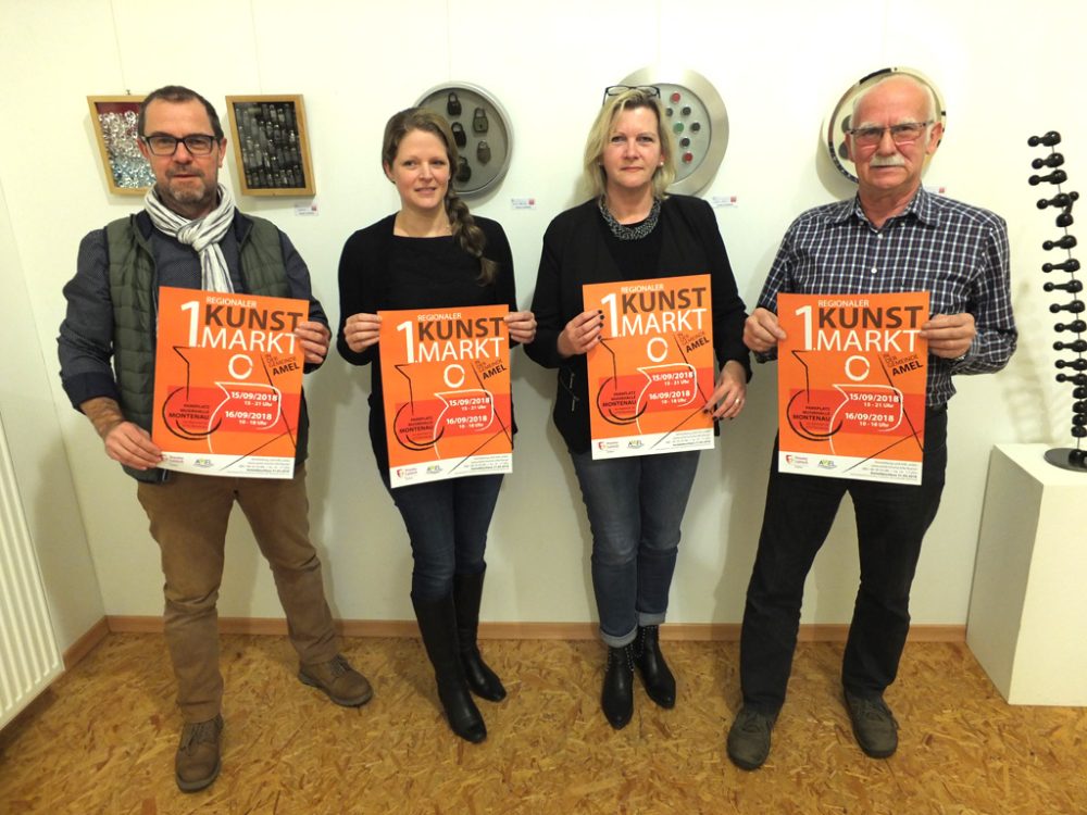 Erster Regionaler Kunstmarkt in Montenau: die Planungsgruppe mit Bernd Niessen, Sarah Born, Doris Braun und Norbert Huppertz