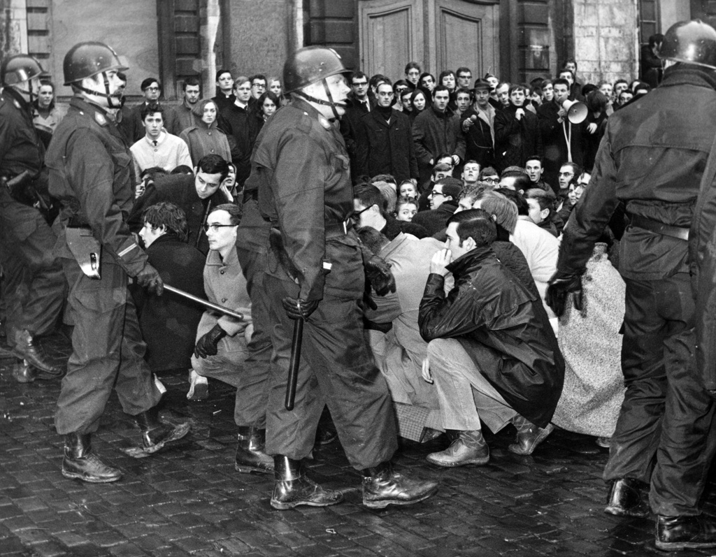 Studentenproteste in Löwen im Januar 1968 (Bild: Belga-Archiv)