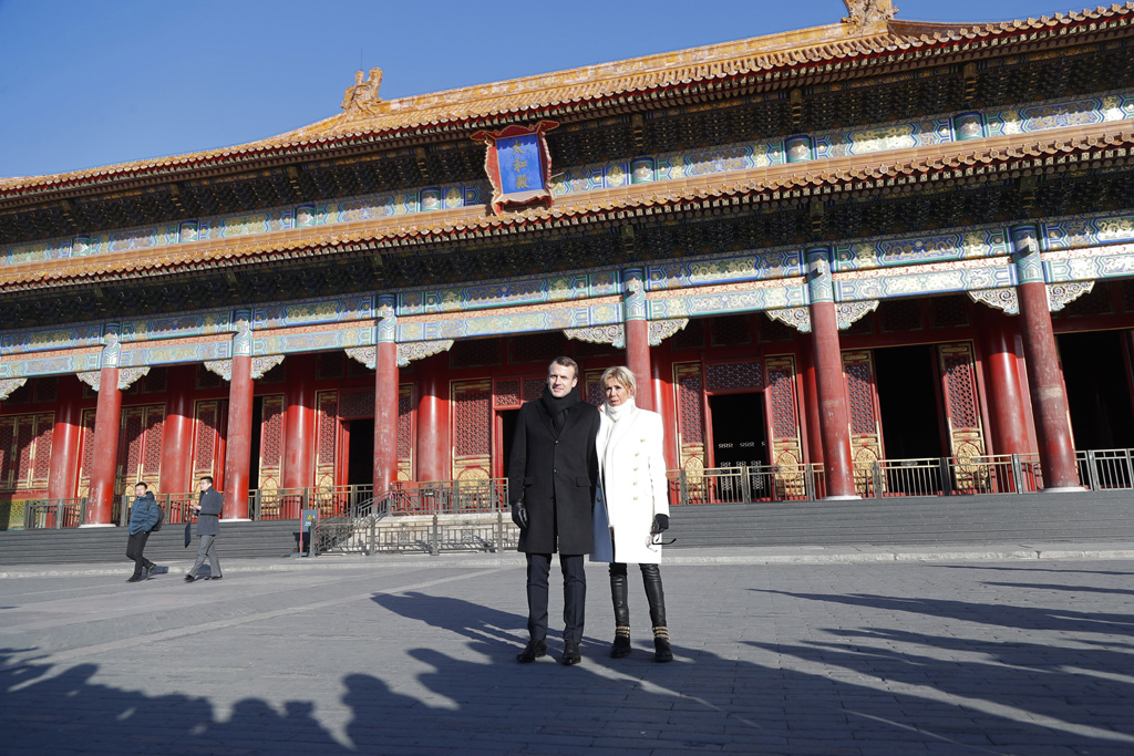 Emmanuel Macron in der Verbotenen Stadt in Peking