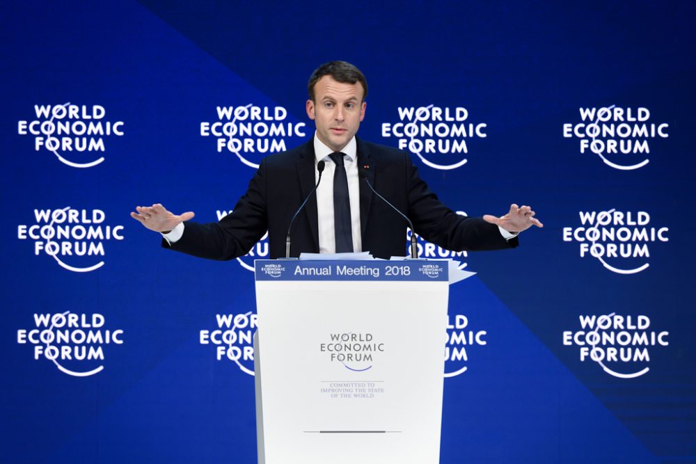 Emmanuel Macron beim Weltwirtschaftsforum in Davos (Bild: Fabrice Coffrini/AFP)