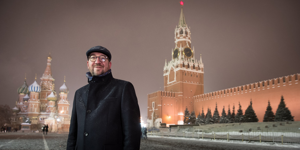 Charles Michel auf dem Roten Platz in Moskau
