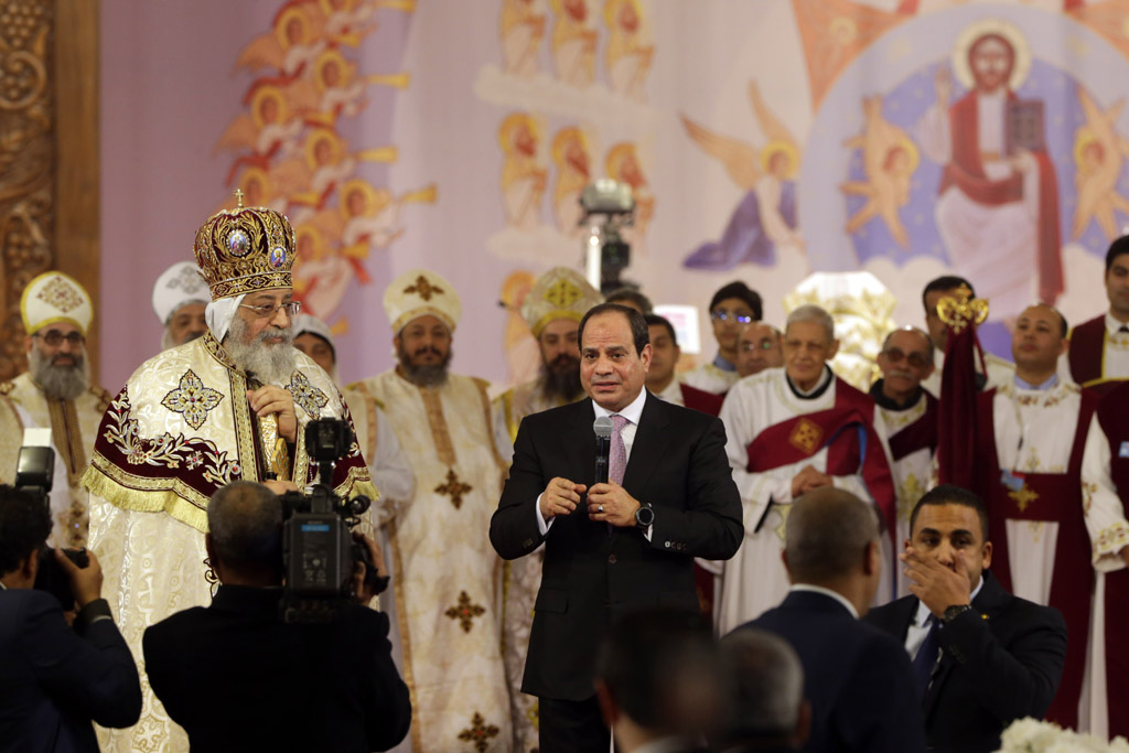 Tawadros II. zelebrierten Messe nahm auch Präsident Abdel Fattah al-Sisi