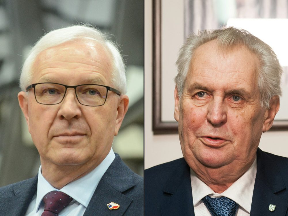 Jiri Drahos (l.) und Milos Zeman (Bild: Michal Cizek/Matej Stransky/AFP)