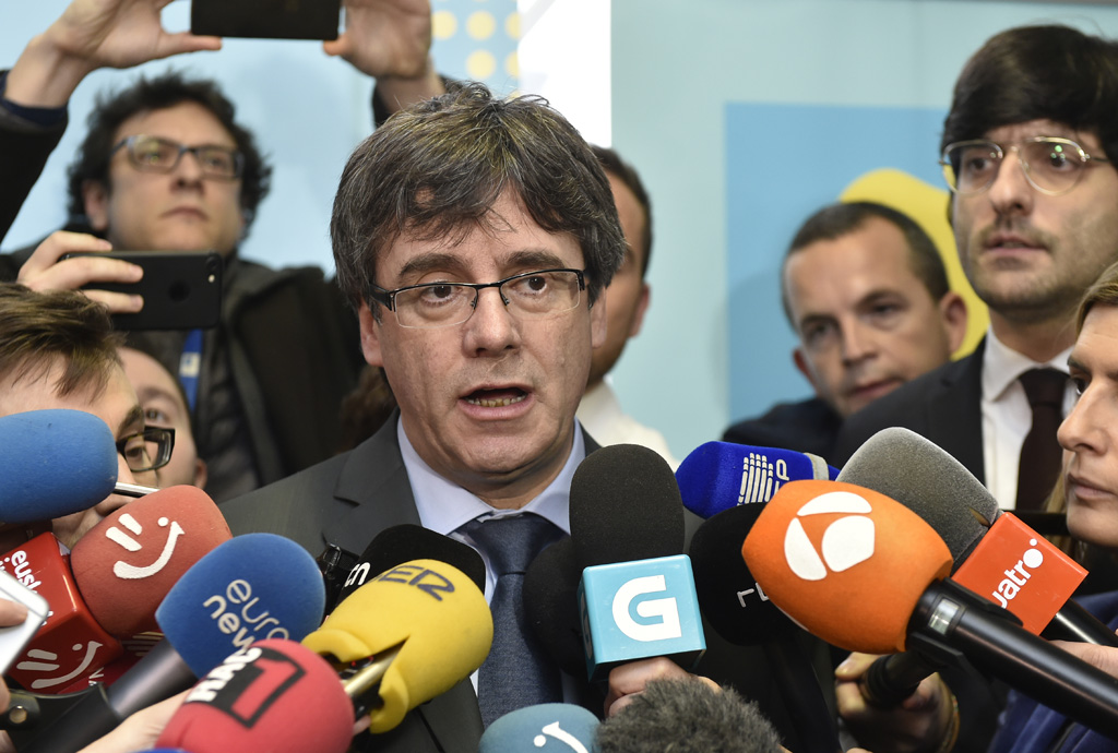 Carles Puigdemont bei einer Pressekonferenz