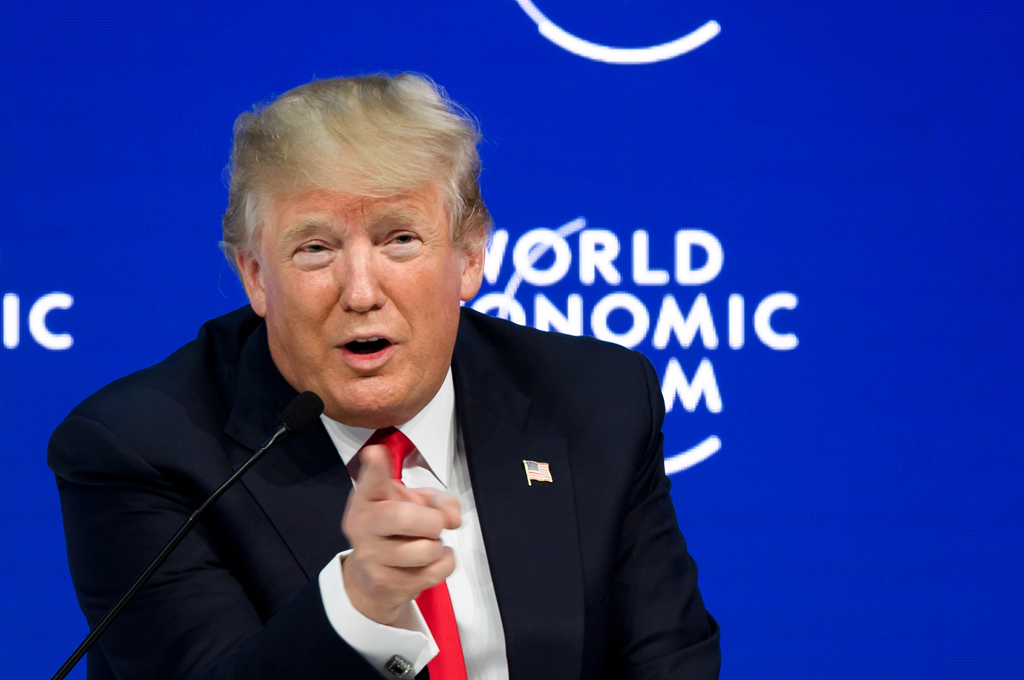 US-Präsident Donald Trump beim Weltwirtschaftsforum in Davos (Bild: Fabrice Coffrini/AFP)