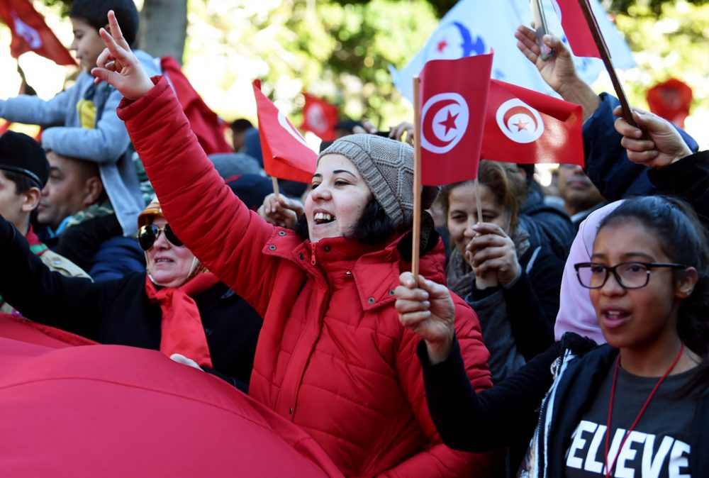 Proteste in Tunis am 14.1.