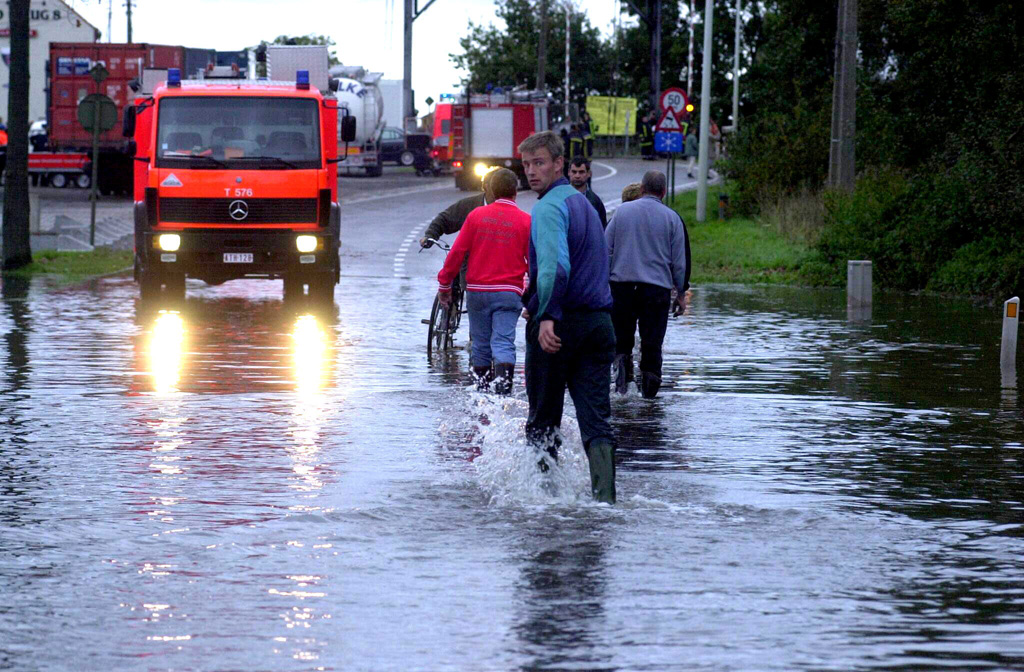 Überschwemmung in Rijkevorsel bei Antwerpen