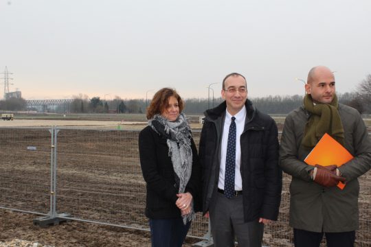 Elsa Celens (Projektleiterin Alegro), Markus Berger (Leiter des Bereichs Infrastrukturen) und Julien Madazni (verantwortlich für Projektkommunikation)
