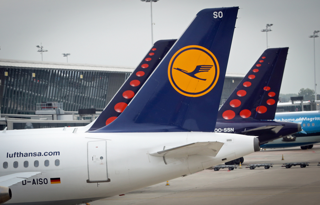 Flugzeuge von Lufthansa und Brussels Airlines