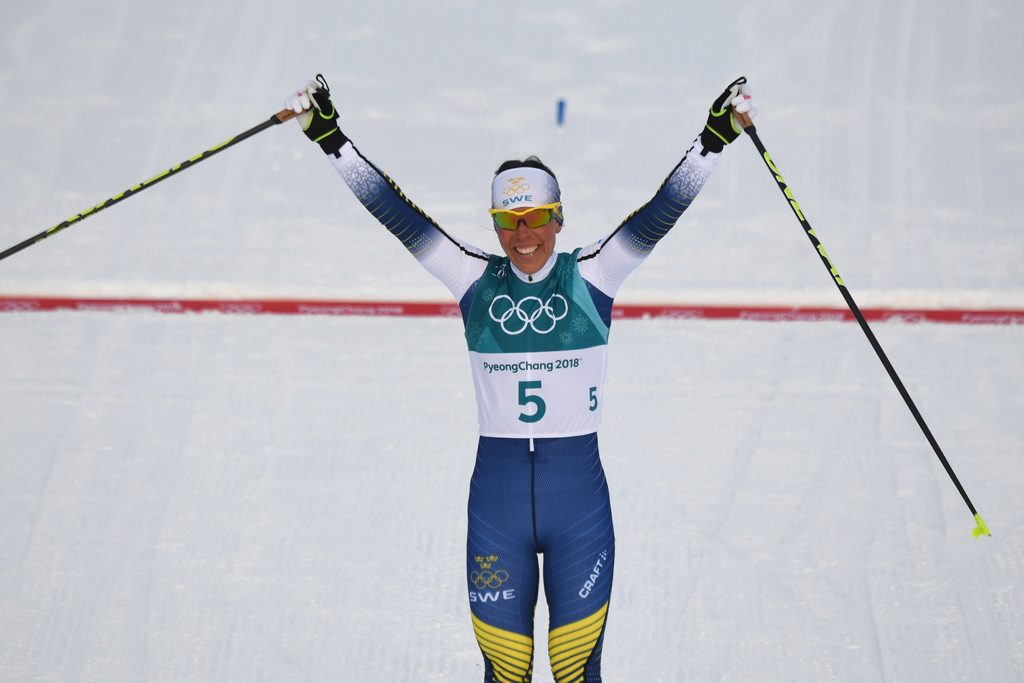 Die schwedische Langläuferin Charlotte Kalla am 10.23.2018 in Pyeongchang (Bild: Christof Stache/AFP)
