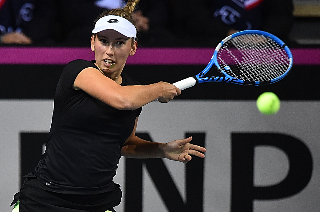 Elise Mertens beim Fed Cup