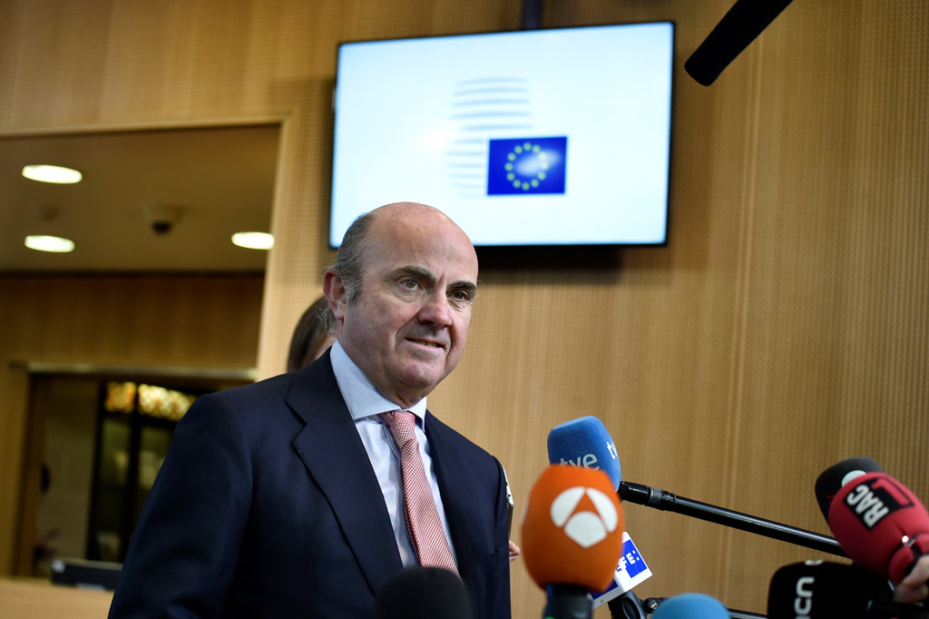 Spaniens Finanzminister Louis de Guindos am 19.2.2018 in Brüssel
