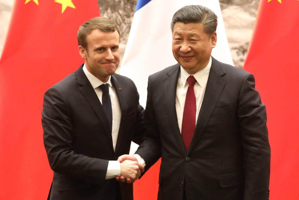 Frankreichs Präsident Macron auf Staatsbesuch beim chinesischen Präsidenten Jinping im Januar (Bild: Ludovic Marin/Pool/AFP)