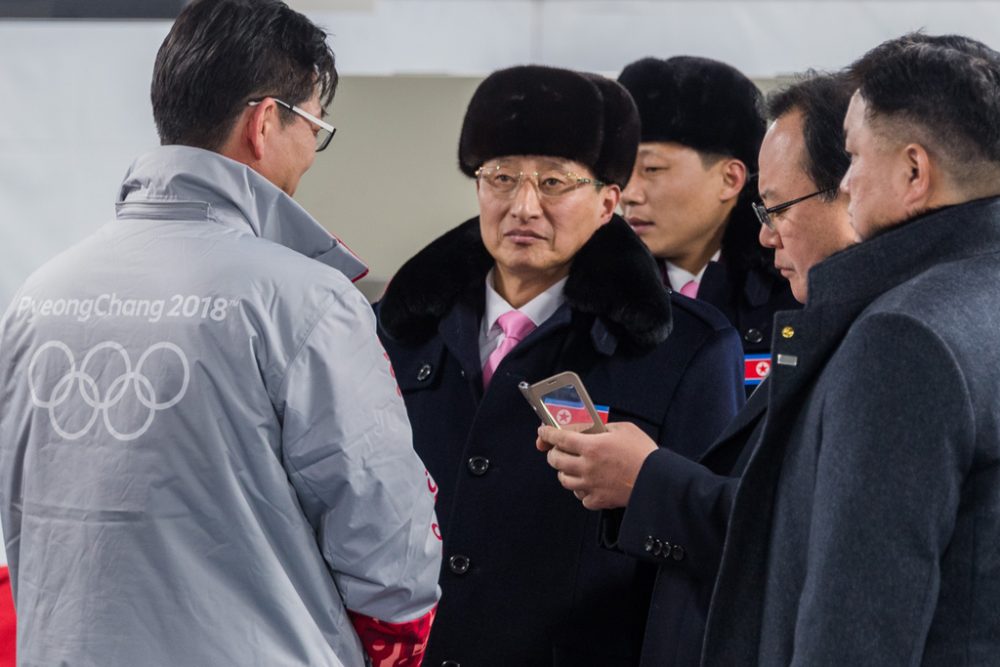 Mitglieder der nordkoreanischen Olmypia-Delegation (Bild: François-Xavier Marit/AFP)