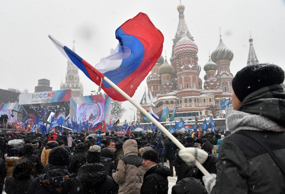 Patriotische Demo in Moskau (Bild: Vasily Maximov/AFP)