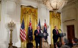 Gemeinsame Pressekonferenz von Donald Trump und Australiens Premier Malcolm Turnbull (23.2.2018)