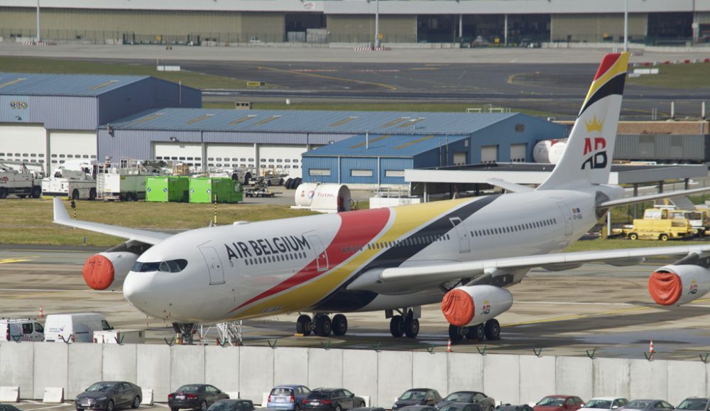 Ein Airbus A340 der neuen belgischen Fluggesellschaft Air Belgium