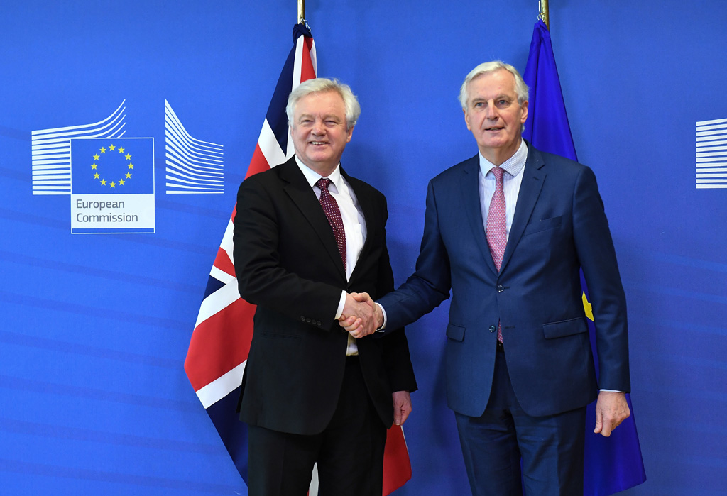 David Davis und Michel Barnier am 19.3.2018 in Brüssel
