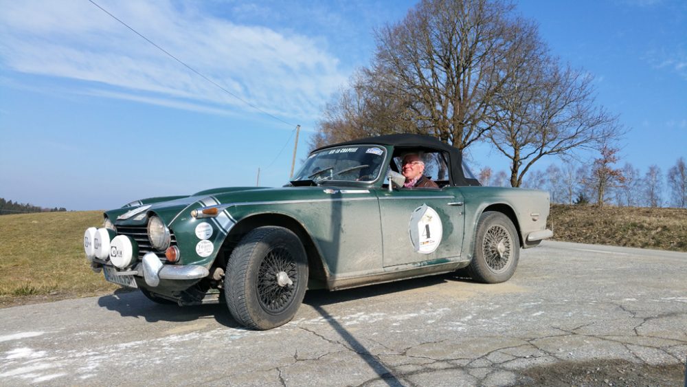 Rainer Keuser und Bernhard Stein waren in einem Triumph TR250 von 1968 bei der Coppa d'Europa dabei