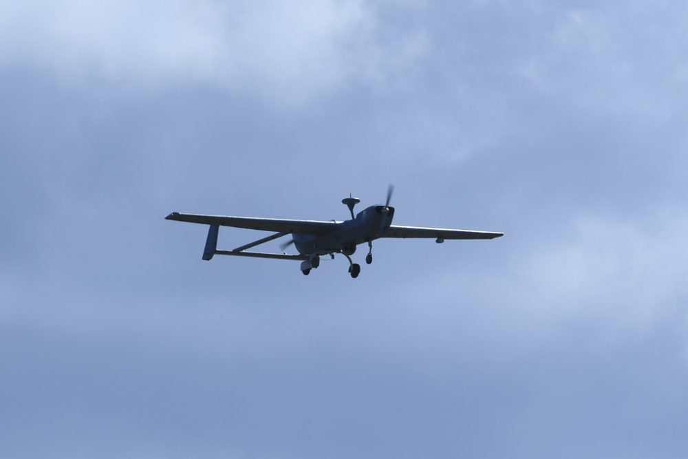 Eine Drohne des belgischen Militärs