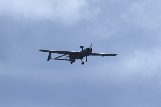 Eine Drohne des belgischen Militärs