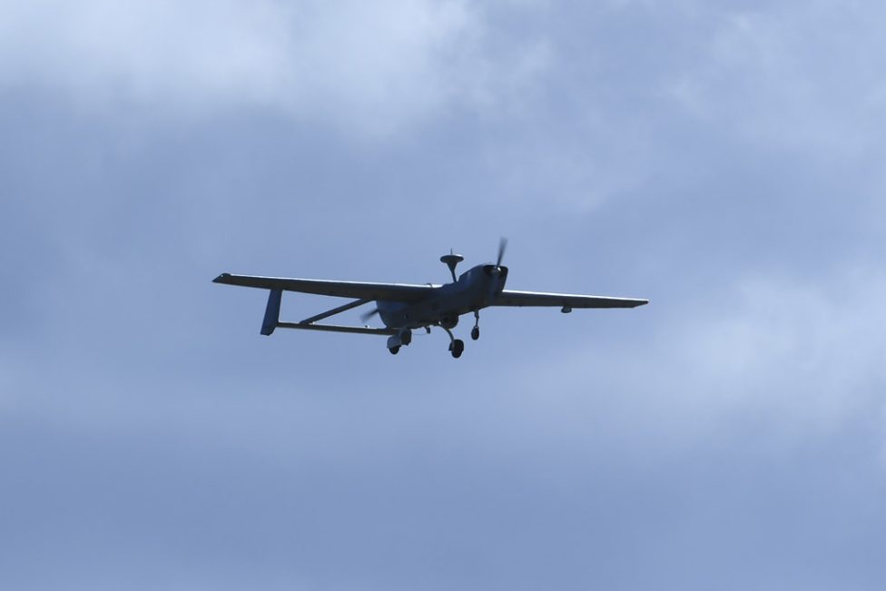 Eine Drohne des belgischen Militärs