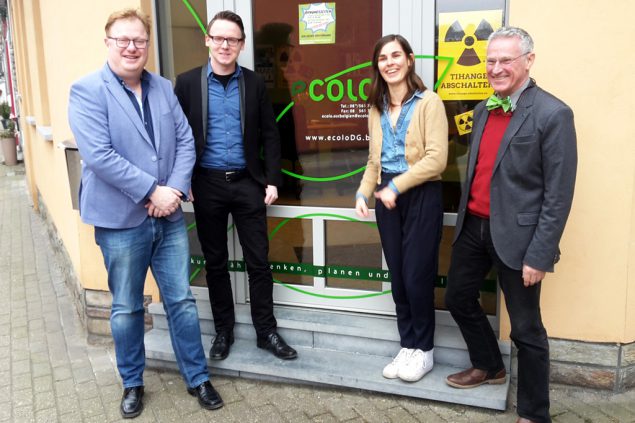 Viererkette an der Spitze von Ecolo Ostbelgien: Freddy Mockel, Michael Klütgens, Catherine Brüll und Ulrich Deller (Bild: Rudi Schroeder/BRF)