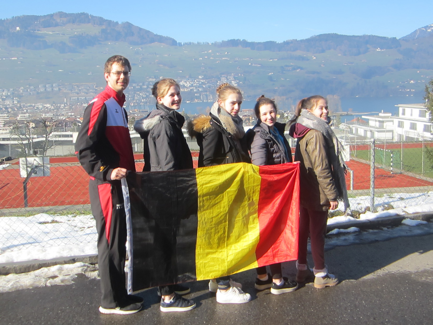 Eupener Rhönradturner in Luzern: Achim Pitz, Lara Patzer, Anna Crott, Paula Comouth und Amber van Rey (Bild: Eupener Turnverein)