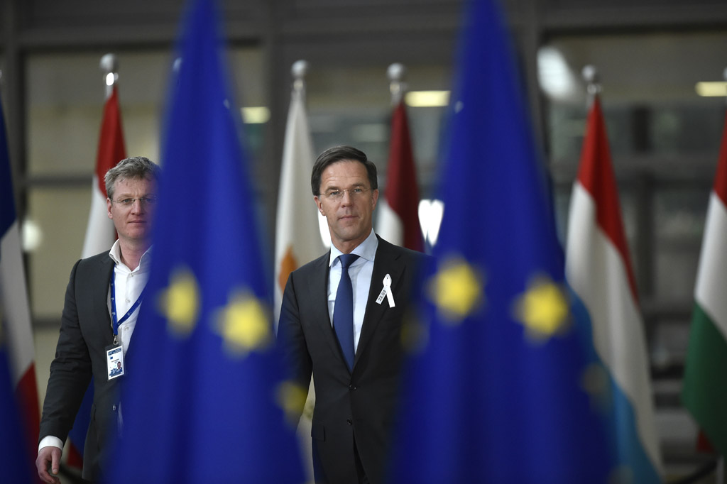 Der niederländische Premierminister Mark Rutte beim EU-Gipfel in Brüssel (22. März 2018)