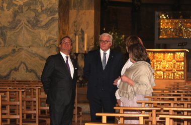 Deutscher Bundespräsident Frank-Walter Steinmeier in Aachen: Besuch im Aachener Dom (Bild: Michaela Brück/BRF)