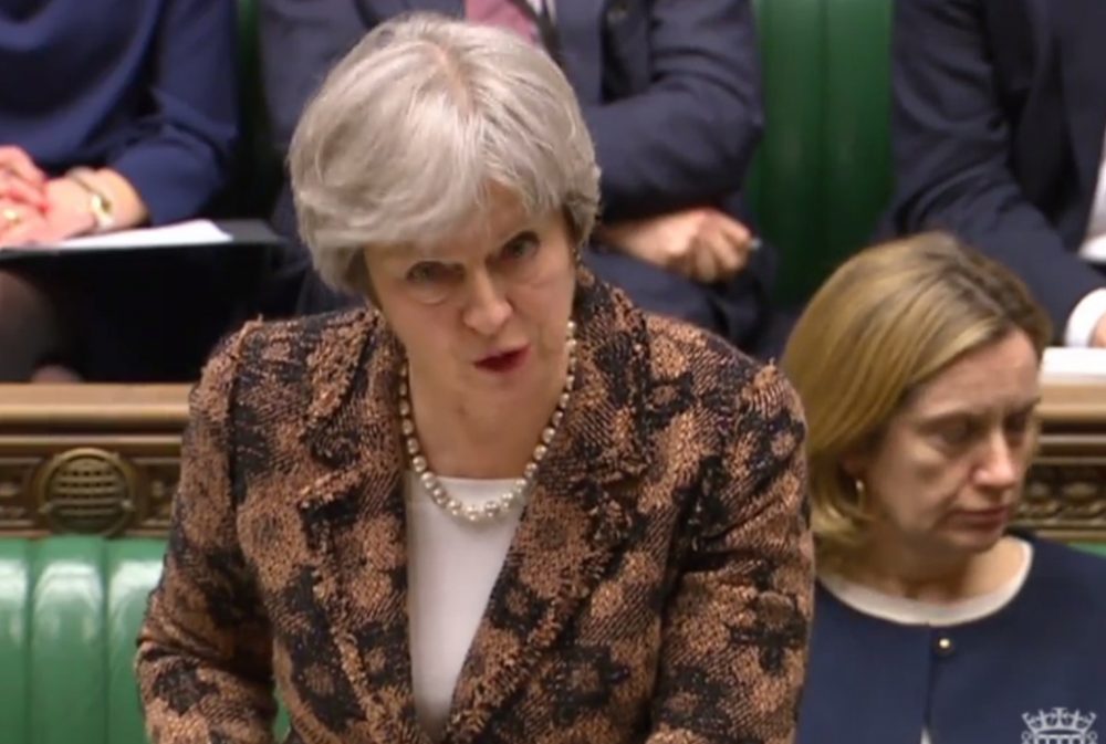 Theresa May am 12.3.2018 im Parlament in London