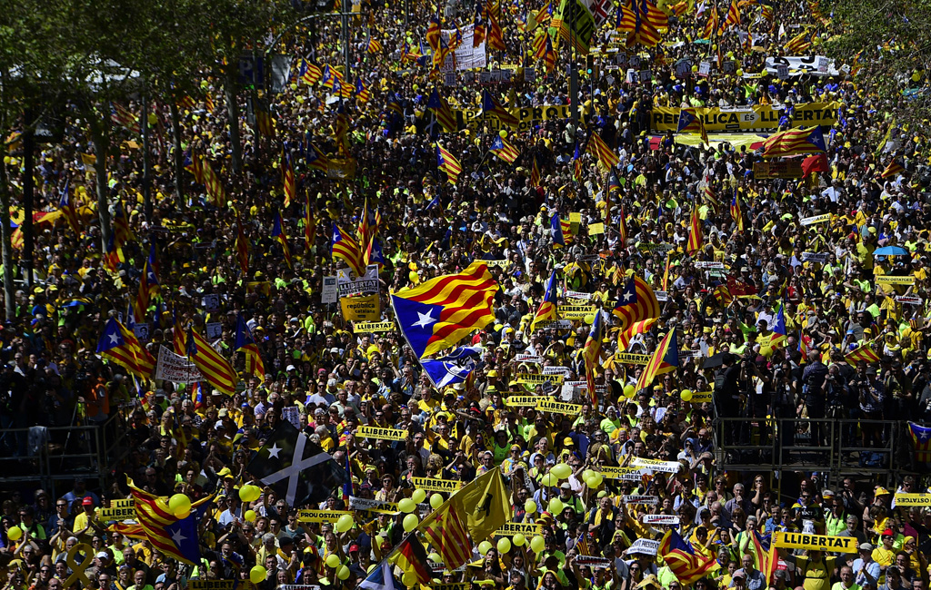 Demo der Unabhängigkeitsbefürworter in Barcelona